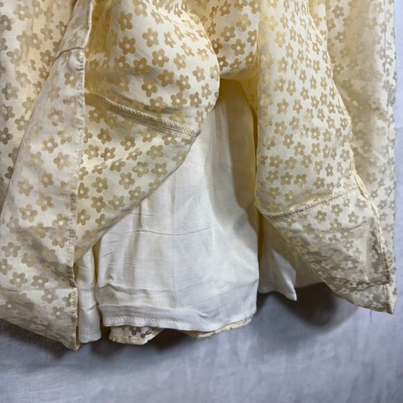 Urban Outfitters Large Riley Babydoll Mini Dress Sheer Ivory Floral Summer Girly - Picture 7 of 14